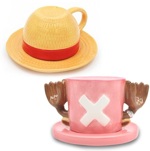Roffatide anime tasse à café hat céramique Café thé lait tasse de bureau cadeau d'anniversaire de Noël ou souvenir lot de 2