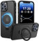 PuyaTeya Magnetic Stand for iPhone 14 pro Case, Compatible with Mag-Safe, Military Drop Protection, Anti-scratch/fingerprint Translucent Matte iPhone 14 pro Phone Case(Black)