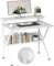CAIYUN Schreibtisch, Kleiner Computertisch 70 x 48 cm, Schreibtisch Klein with Shelf, Home Office Computertisch für Arbeitszimmer, Schlafzimmer, Schwarz, Weiß