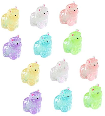 CAXUSD 12stücke Kleine Harztiere Miniaturfiguren Winzige Tierfiguren Mikro-Landschaft Heimdekoration Minifiguren in Großen Mengen Harzanhänger Tierfiguren