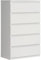 FORTE Chelsea Hohe Kommode 77 mit 5 Schubladen, Weiß, 77,2 cm breit x 128,1 cm hoch x 42,2 cm tief