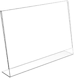 My Shopfittings Slant Back Acrylic Sign Holder A4, Landscape Frame for Signs, Brochures, Flyers, Menus, Posters - Clear Plastic Display Stand for Home, Office, Store - Multipacks Available (1)