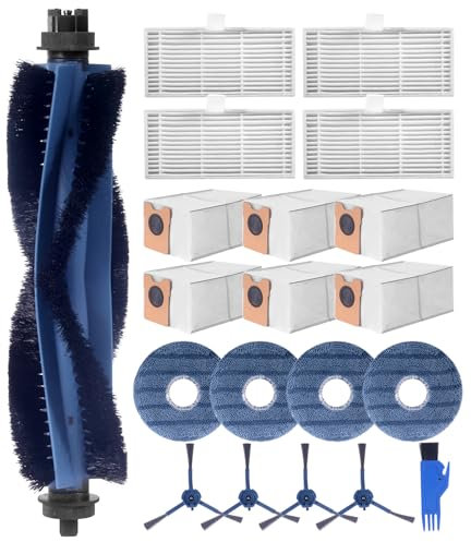 20 Stück Zubehörset für eufy Omni C20,Ersatzteil Set für eufy Omni C20,1 Hauptbürsten,4 Filter,4 Seitenbürsten, 4 Tücher,6 Staubbeutel, 1 kleine Reinigungsbürste