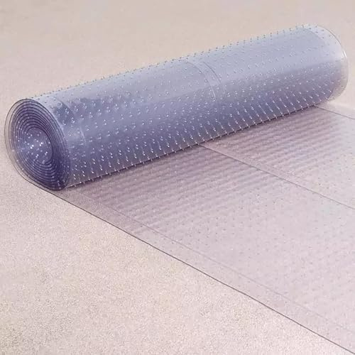 CAPRICAN Vinyl Heavy Duty Clear Plastic Carpet Protector Roll – Waterproof, Anti-Slip Carpet Runner for Home, Office, Hallway, Kitchen & Household Essentials (2m x 27inch)