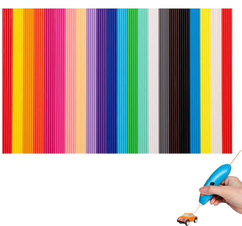 3D Stift Filament PCL 110 Stück 3doodler Nachfüllpacks 3D Druckstift Filament 3D Stift Zubehör Materialien Set Kindersichere Flexible Filamentkerne für Kunstskulpturen