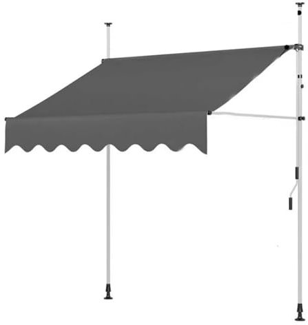 Retractable Patio Awning with Adjustable Height, Sun Protection, No Drilling, Retractable Patio Awning for Outdoors, Retractable Awning with Patio Arms, Window and Door Doors