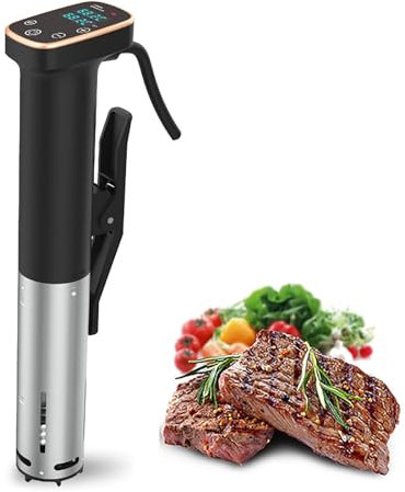 ERICAT Sous Vide Machine, 1400W Sous Vide Cooker with LED Touch Screen & Timer, Rapid Cycle Heating And Brushless DC Motor, Low Noise And IPX7 Waterproof Level, for Tender and Juicy Meals