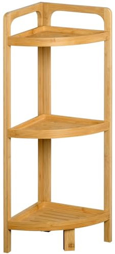 KESPER 19439 Eckregal mit 3 Ablagen, Bambus, FSC