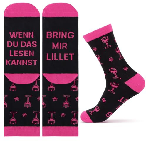 MEJOSER Lillet Socken Geschenk Lustige Socken Damen 36-42 Aperol Geschenke für Freundin Frauen Lilletliebhaber Tennissocken JGA Hochzeit Geburtstag Karneval Fasching Accessoires Sommer