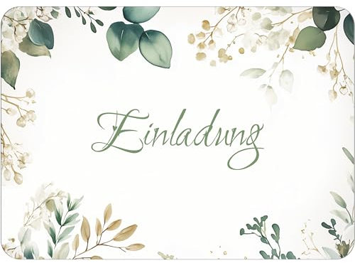 PACKLIST® Einladungskarten Hochzeit, Taufe, Party, Geburtstag – 12x Einladung Feier – Perfekte Partyeinladung im eleganten Aquarell-Design für besondere Anlässe