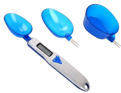 Digital Spoon Scale with 3pcs Measuring Spoon, Electronic Food Measure Scoop Baking Scale Gram Weight Electric Measuring Scoop 500g/0.1g High Precision Kitchen Gadgets for Coffee Milk Tea Flour Spices