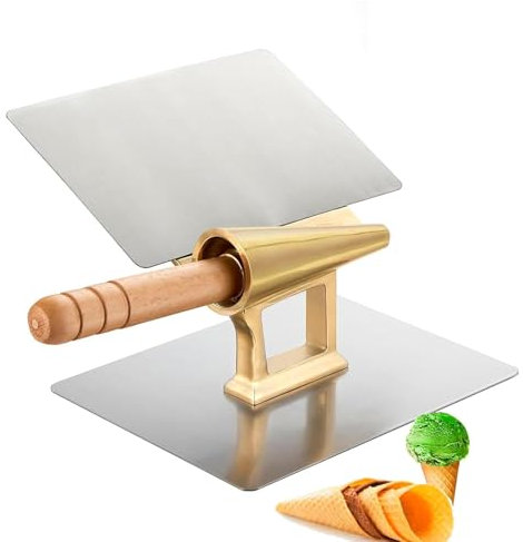 YTUOL Macchina per Coni Gelato, Stampo Antiaderente Professionale per Coni Waffle, Altezza Cono 143 Mm E Diametro Fondo Cono 41 Mm, Materiale in Rame Puro Resistente, per La Preparazione