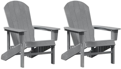 vidaXL Garden Chair 2 pcs Light Grey Polyethylene