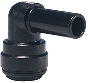 John Guest Speedfit Stem Elbow, 12mm Push-Fit Fitting, 90° Swivel Connection, Pack of 2