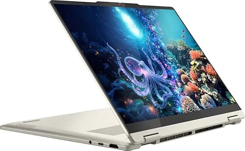 Lenovo Yoga 7 Ordinateur portable Copilot+ 2 en 1 14 (2025) – AMD Ryzen AI 7 350 8 cœurs, 16 Go de RAM, 1 To M.2 NVMe SSD, écran tactile OLED WUXGA de 14, Windows 11 Home – Coquillage
