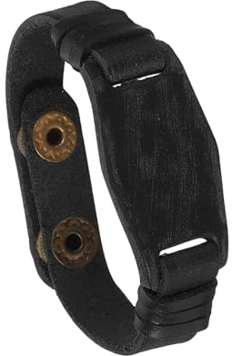 QUARKZMAN Verstellbare Retro Lederarmband Rohlinge 8.3x1 Zoll Schwarz | Geflochtene Leder Schnappverschluss Manschetten Armbänder, Für DIY Bastel Schmuckherstellung Zubehör, Für Männer Frauen