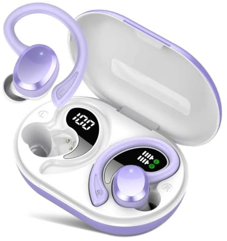 Cuffie Bluetooth sportive, in-ear, senza fili, Bluetooth 5.4, con archetto, suono stereo Hi-Fi, 68 ore, con 4 microfoni ENC con cancellazione del rumore, impermeabili IPX7, per iOS e Android