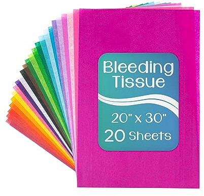 Hygloss Products Bleeding Tissue Assortment- Multi-Color Assortment 20 x 30 Inch, 20 Sheets