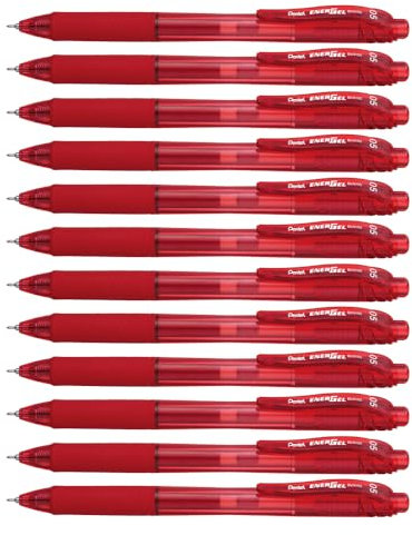 Pentel BLN105-B Gel-Tintenroller EnerGel mit Druckmechanik 0.5 mm, 12 Stück