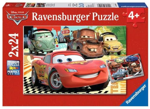 Ravensburger Kinderpuzzle - 08959 Neue Abenteuer - Puzzle für Kinder ab 4 Jahren, Disney Cars Puzzle mit 2x24 Teilen