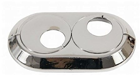Twin Double 18 mm PVC Chrome Radiator Pipe Cover Collar Rose rotatable