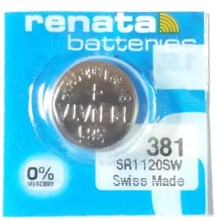 One (1) X Renata 381 SR1120SW Silver Oxide Watch Battery 1.55v Blister Packed