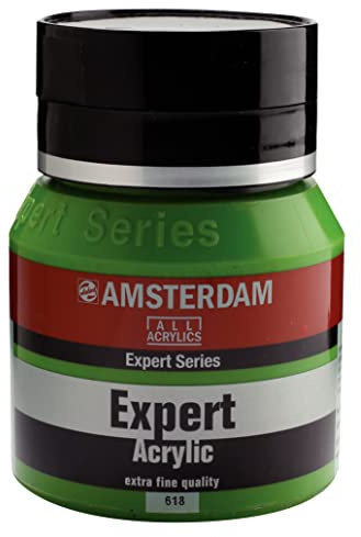 Amsterdam Expert Series Acrylic Paint - 400 ml Jar - Permanent Green Light 618 - High Pigment & Lightfast Quality