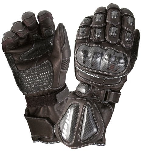 ROLEFF RO67 Premium Leder Motorradhandschuh mit Aramid Verstärkungen - Knöchelschutz, Handrückenverstärkung, und Komfort-Stretchzonen - Lange Stulpe und Antirutsch Material, Schwarz, L