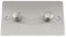 Light Dimmer Switch 2 Gang 2 Way 10 Amp - 1000W - Satin Matt Chrome - Flat