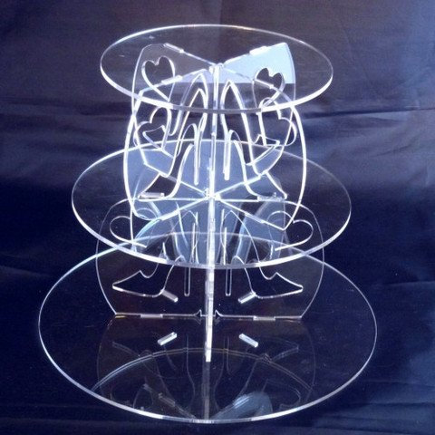 Three tier high heels and hearts cake stand