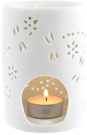 Jones Home and Gift Quemador de Aceite de libélula, Color Blanco sin esmaltar.