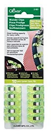 Clover 3180 Stoffklammern, 10-er Pack, neongrün
