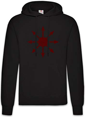 Urban Backwoods Chaos Vintage Symbol I Hoodie Kapuzenpullover Sweatshirt Schwarz Größe XL