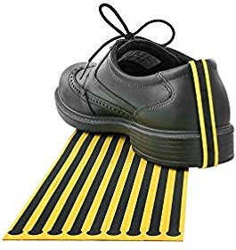 FOXCUP ESD Einweg-Fersenband, Gewebematerial mit leitfähigem Kohlenstoffstreifen, Selbstklebend und abriebfest, Für alle flachen Schuhe und mit Absätzen geeignet, Gelb, Unisex, 100 Stück