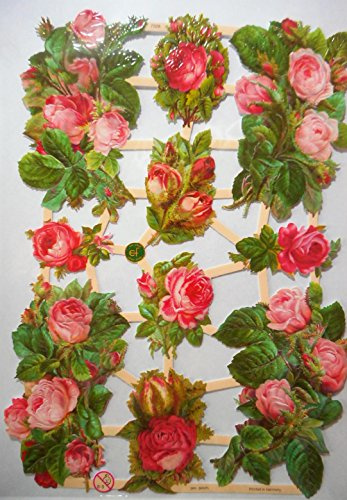 Glanzbilder Blume Rose EF 7328 Oblate Posiebilder Scrapbook Deko GWI 538