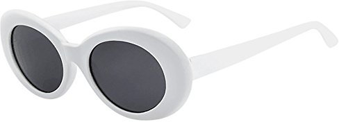 CLOUT Brille Das Original Oval Retro Kurt Cobain Sonnenbrille (weiß) OG Clout