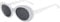 Toumett Clout Goggles Oval Mod Retro Vintage Sunglasses Round Lens - White - One size