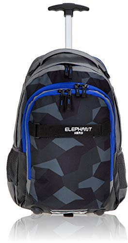 Elephant Trolley Hero Signature Trolleyrucksack Rucksack Schultrolley Jungen 12771 (Cyber Camo Blau (Schwarz/Blau))