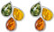 ANDANTE Premium Collection - Echter OSTSEE Bernstein Ohrstecker in 925 Sterling Silber ** Tropfen Klein ** Zertifiziert - Gold des MEERES - Farbe COGNAC, GRÜN, ZITRONE