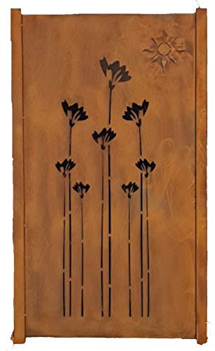 Generisch Design Gartenzaun Sichtschutz Rostelement SWCB003_Mohn (Cortenstahl)