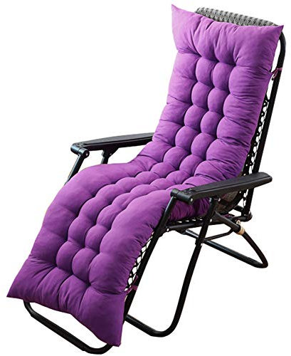 HotYou Auflagen für Gartenliegen, Verrutsche Kissen mit Baumwolle-Füllung für Sonnenliege,Gartenstuhl,Lila,155 * 48 * 8 cm