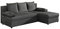MOEBLO Ecksofa mit Schlaffunktion mit Bettkasten Couch L-Form Polstergarnitur Wohnlandschaft Polstersofa mit Ottomane Couchgranitur - ARON (Dunkelgrau (Sawna 05), Ecksofa Rechts)