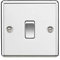Knightsbridge CL2PC 10AX 1G 2 Way Plate Switch - Rounded Edge Polished Chrome, 7.5 mm*85.75 mm*85.75 mm