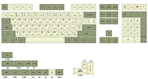XDA V2 Matcha Green Tea Dye Sub Keycap Set Thick PBT for Keyboard gh60 Poker 87 tkl 104 ansi xd64 bm60 xd68 xd84 xd96 Janpanese (Matcha Set JAN x1)