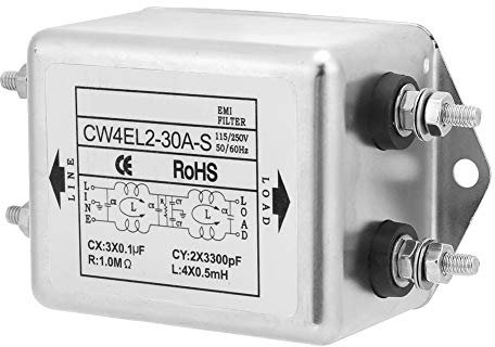 Kuuleyn Filtro EMI, soppressore, Filtro di Potenza, CW4EL2-30A-S Alimentazione monofase Filtro EMI Filtro Alimentazione 115V / 250V 50 / 60Hz