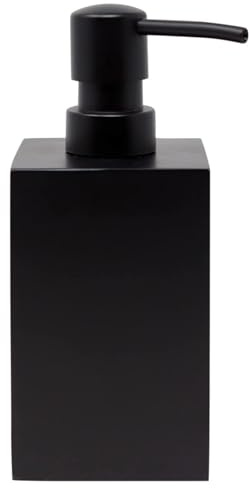 Yew Design Schwarzer Matter Seifenspender für das Badezimmer, 450 ml, Eckige Rostfreie Pumpe für Flüssigseife, Geschirr oder Hände, für Küchenspüle, Arbeitsplatte und Badezimmer