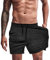 Agilelin Herren Sporthose,Training Kurze mit Tasche,Quick Dry Laufhose (Schwarz/M)
