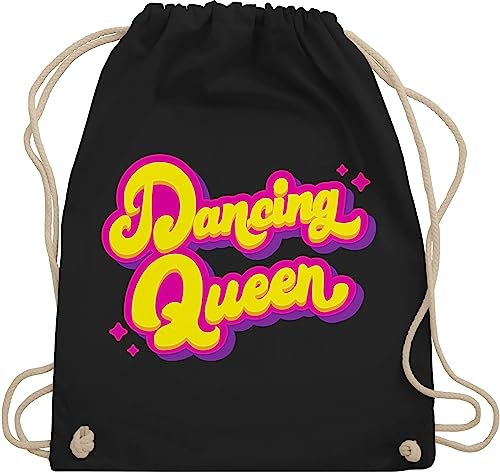 Turnbeutel Rucksack - Vintage Retro - Dancing Queen - Tänzerin Geschenk Tanzliebhaber - Unisize - Schwarz - beutel stofftasche stoffbeutel beuteltasche sporttasche bag tasche bags stoffsackerl