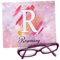Personalised Ladies Microfibre Cleaning Cloth - Printed Marble Glitter - Add INITIAL and NAME - for Glasses or Camera Lens - Birthday Gift