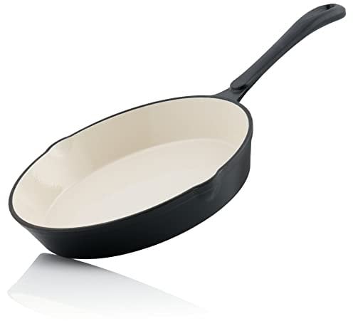 Mahlzeit Sartén de Hierro Fundido Esmaltado Blue Berry | Ø 24 cm | Sartén de Hierro Fundido Redondo con Dos Picos | Sartén de Hierro Fundido, Sartén Esmaltada | Hierro Fundido Esmaltado